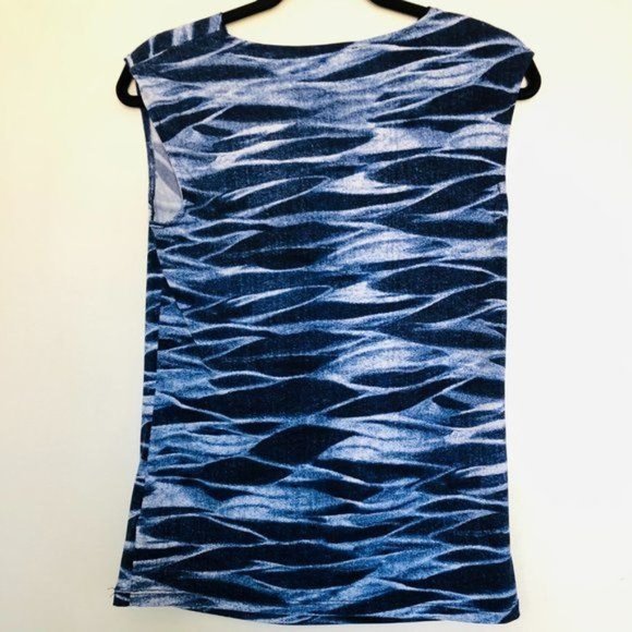 Michael Kors Blue Print Sleeveless- Size Small - Picture 9 of 11